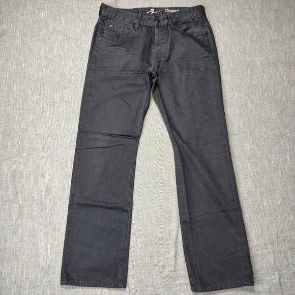 7 For All Mankind Jeans Men's Size 32x32 Dark Gray Wash Standard Straight Fit - Picture 1 of 11